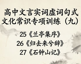 高中文言实词虚词句式文化常识专项训练（九）